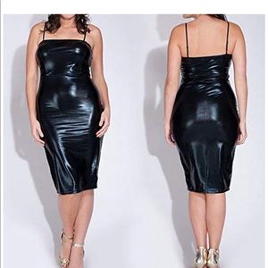 Plus Size Faux Leather Dress